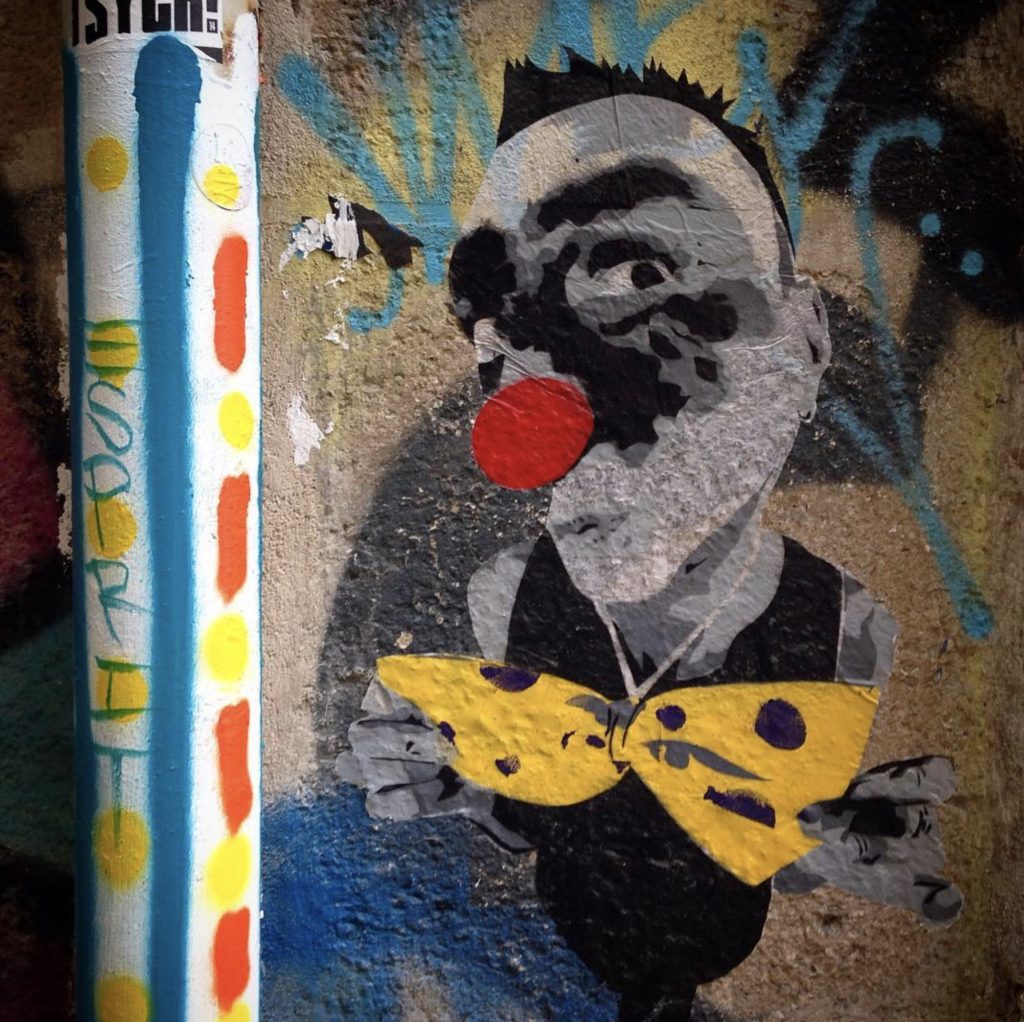 Stencil by Mimi the Clown. Le Marais